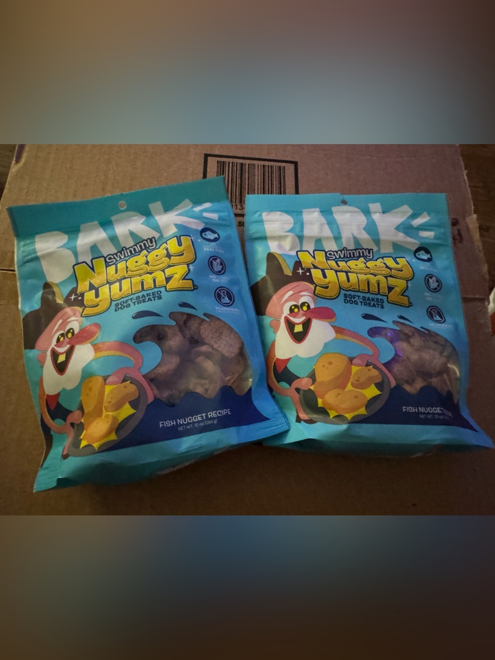BARK 2 LARGE 10 OZ BAGS Swimmy Nuggy Yumz Soft-Baked Dog Treats Fish Nugget